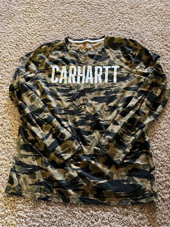 Carhartt Other - Carhartt Camo Long Sleeve Tee in Olive and Black with White Logo